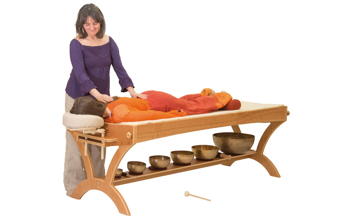 freestanding Monochord Table in Ash or Cherry: 60 strings