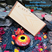 feeltone Monolina monochord and Kigonki metal tongue drum at the fire pit | weplaywelltogether