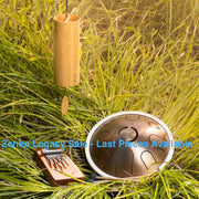 Zenko elemental metal tongue drum air with koshi Aria chime and Hokema B9 air kalimba | weplaywelltogether