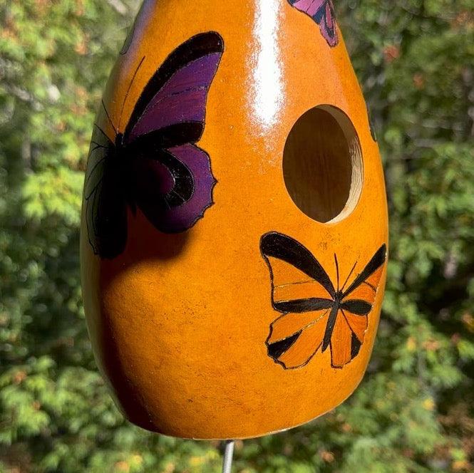 Thunder gourde with butterflies painting  | Weplaywelltogether