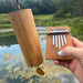 Twinkle set Hokema Kalimba B5 and Koshi Chime Aqua part of the Elemental Soundscapes set D-minor |weplaywelltogether a koshi Chime and a Kalimba in front of a lake