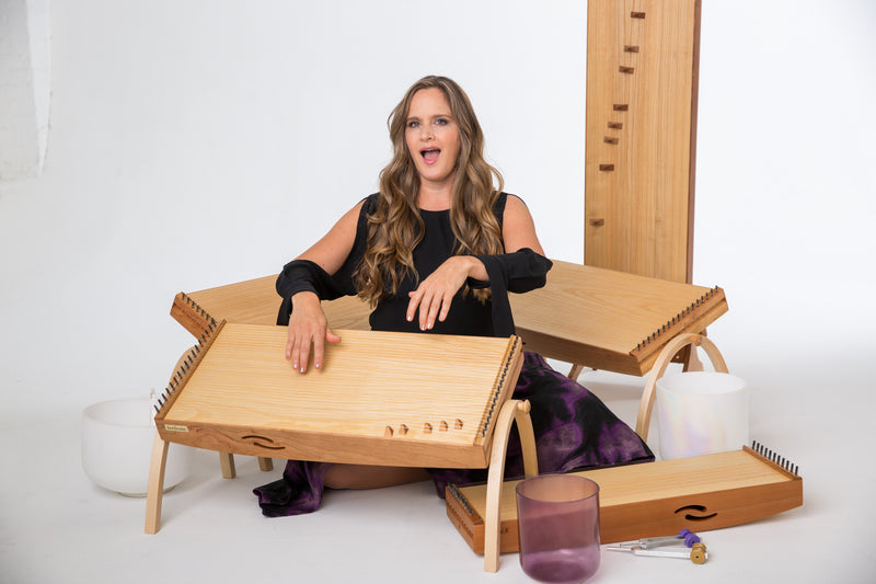 Joule L'Adara with feeltone monochords and a couple of crystal singing bowls | weplaywelltogether