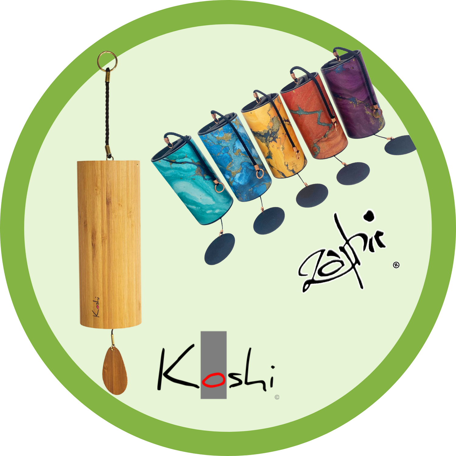 Zaphir and Koshi Chimes to match our WePlayWellTogether sound bath family | weplaywelltogether