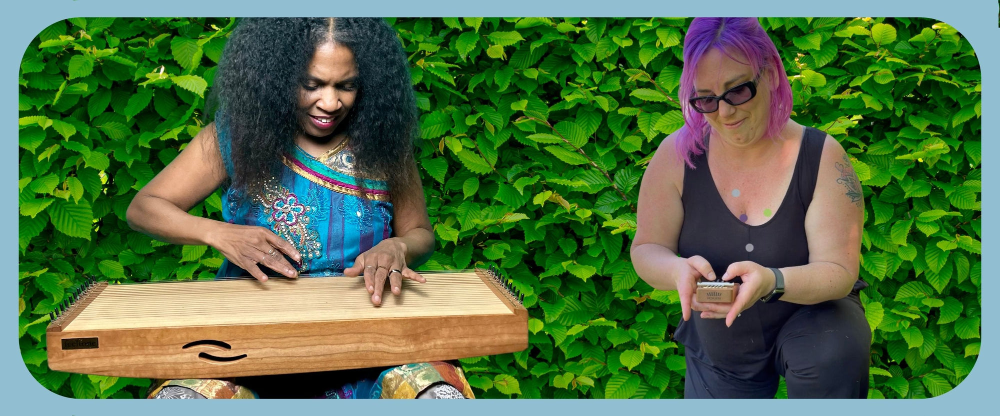 Women playing feeltone monochord and hokema B5 kalimba | weplaywelltogether