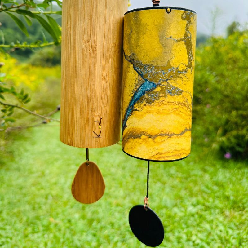Yellow Zaphir and Koshi Aria chimes in nature | weplaywelltogether
