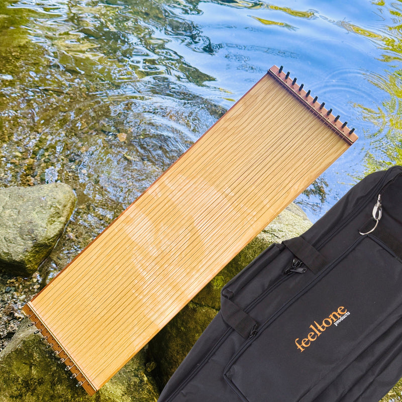 feeltone Monolini Monochord and carrying case by the water| weplaywelltogether