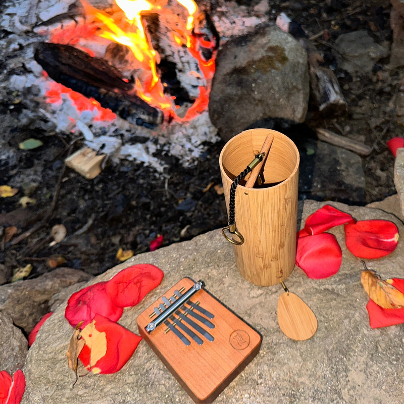 Hokema B5 kalimba in fire and Koshi chime in Ignis tunings | Weplaywelltogether