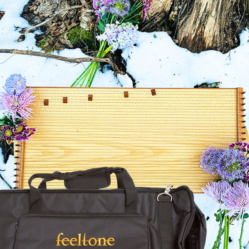 feeltone Monolina Monochord and carrying case in snow | weplaywelltogether