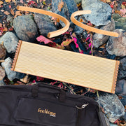 feeltone Monolini Monochord, stand and carrying case by the rocks | weplaywelltogether