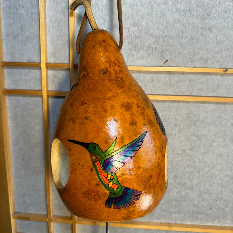 Thunder gourde with hummingbird painting  | Weplaywelltogether
