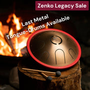 Zenko fire elemental metal tongue drum by the fire | weplaywelltogether