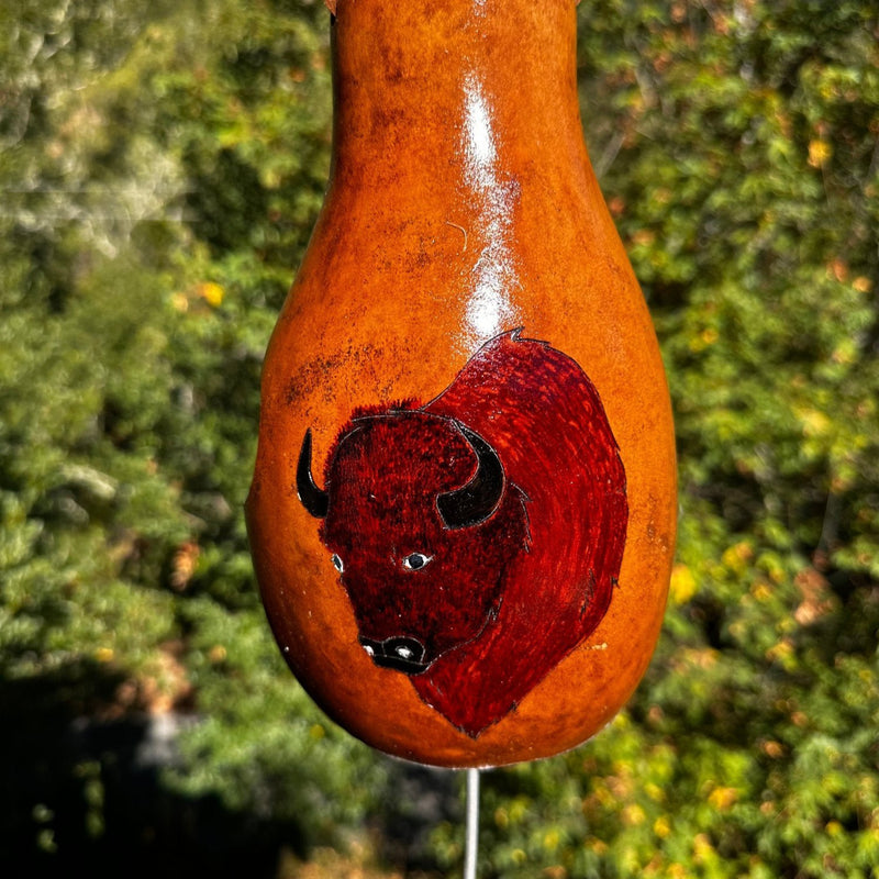 Thunder gourde with buffalo painting  | Weplaywelltogether