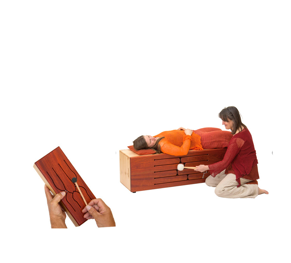Small and large feeltone wooden tongue drum. | weplaywelltogether