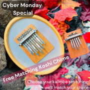 Cyber Monday flyer - Hokema Sansula renaissance and B5 kalimbas | weplaywelltogether