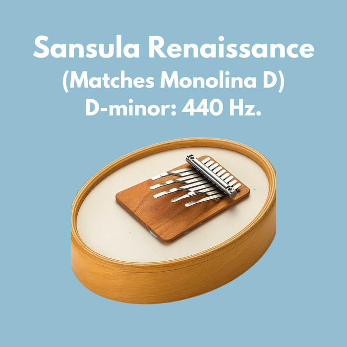 Sansula Renaissance kalimba from Hokema with D-Minor tuning matching Monolina D | weplaywelltogether