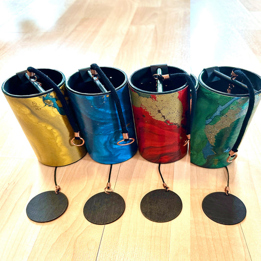 Color coordinated  set of 4 Zaphir chimes to match our soundscape