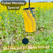 Cyber Monday flyer - yellow zaphir chime by the filed of yellow flowers | weplaywelltogether