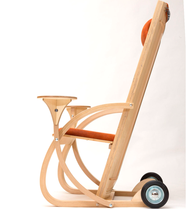 monchair with added tables and wheels | We Play Well Together