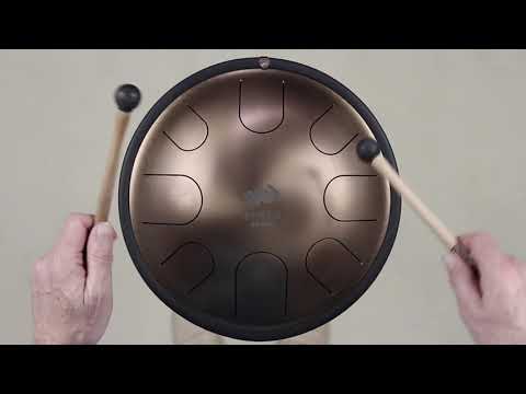 Metal Sounds - combo, Zenko Drum , handpan made out of stainless steel  comes with bag, travel case, support ring and sticks | WePlayWellTogether