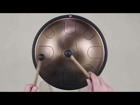 Metal Sounds - Solistice Zenko Drum , handpan made out of stainless steel  comes with bag, travel case, support ring and sticks | WePlayWellTogether