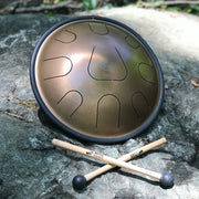 Metal sounds Zenko drum Ionian Aminor tuned stainless steel tongue drum handpan | WePlayWellTogether