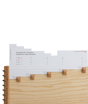 feeltone monolina bridges and template to insert the bridges into the monochord strings | Weplaywelltogether
